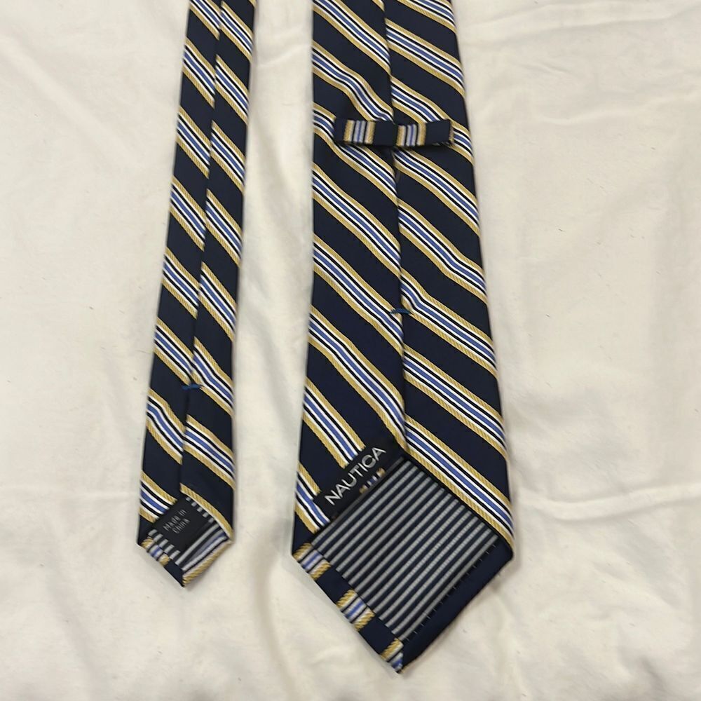 Nautica Men’s Tie - 100% Silk - blue/yellow - Picture 3 of 7